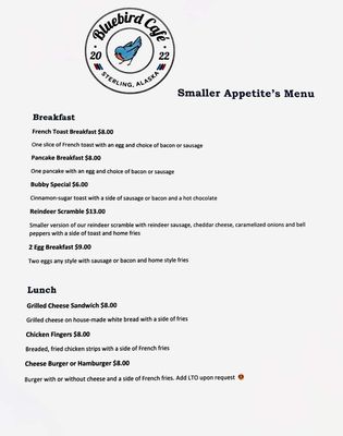 Menu photo 5 Bluebird Cafe Sterling, AK