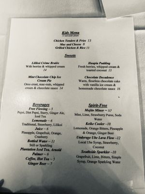 Menu photo 6 Table at Poipu Koloa, HI