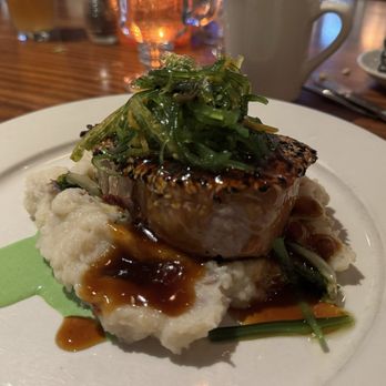 SeaGrass - Sesame encrusted tuna on bokchoy with red bliss mash and light wasabi sauce - Seafood Near Me - Ocean Grove, New Jersey