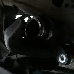 Brake Away - Ruined caliper from the brakes being worn down too far.