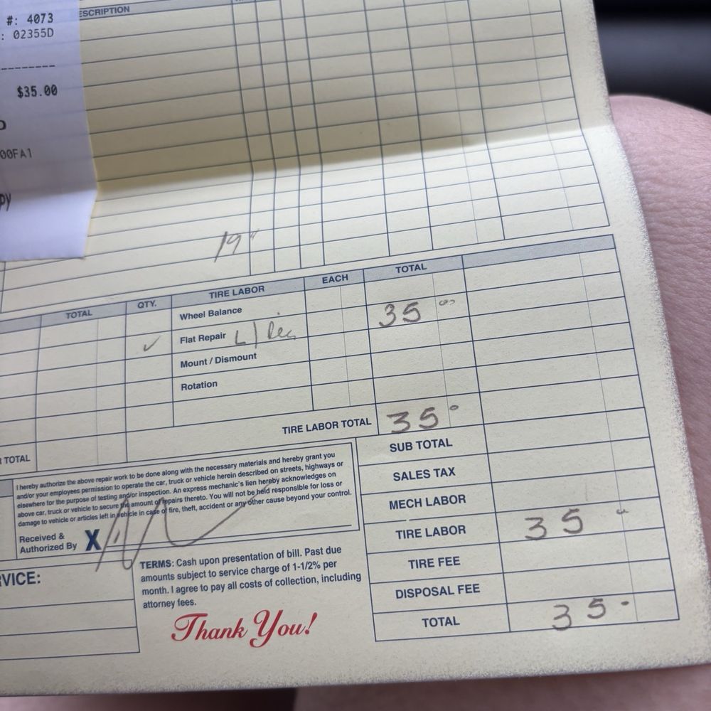 Tire repair for a Buick Tire repair for a Buick