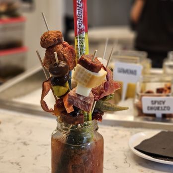 Hash Kitchen - Bloody Mary self-service toppings bar. - Breakfast & Brunch Near Me - Scottsdale, Arizona Hash Kitchen - Bloody Mary self-service toppings bar. - Breakfast & Brunch Near Me - Scottsdale, Arizona