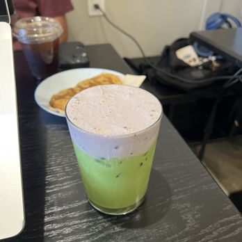 Cyclops Coffee - Matcha Latte w/ Ube Cold Foam - Coffee & Tea Near Me - Long Beach, California