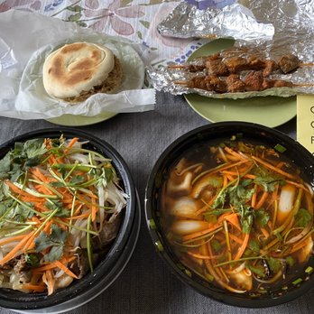 Gene's Chinese Flatbread Cafe - hot sour dumpling soup, cumin lamb hand pulled noodles, pork flatbread sandwich, and lamb skewers. - Chinese Near Me - Woburn, Massachusetts