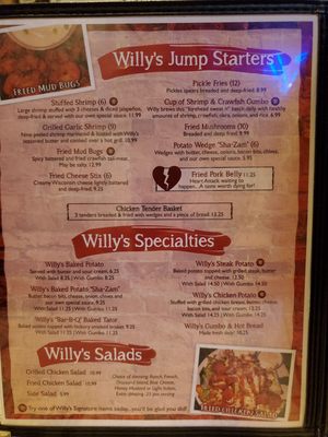 Menu photo 6 Warehouse Willy's Poteau, OK