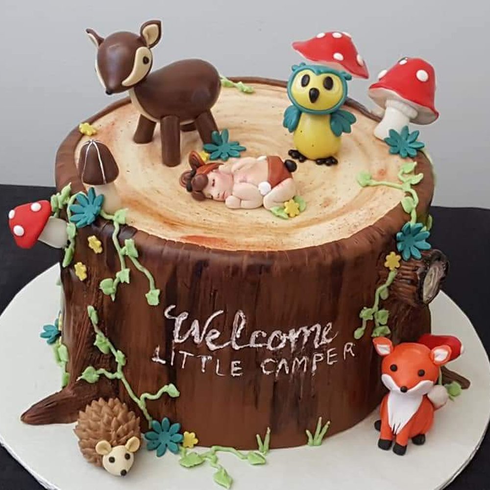 Sugar Cubed Cakes - Woodland Themed Baby Shower Cake - Cupcakes Near Me - Gresham, Oregon Sugar Cubed Cakes - Woodland Themed Baby Shower Cake - Cupcakes Near Me - Gresham, Oregon