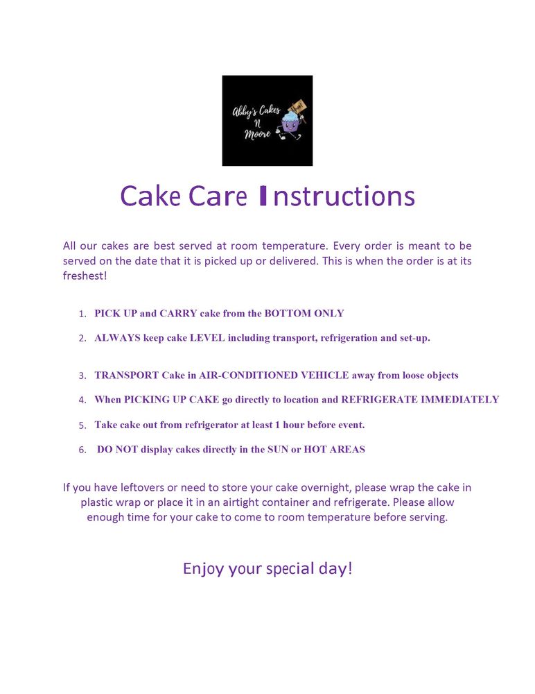 Abbys Cakes and Moore Logo