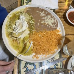 Azteca Mexican Restaurant - Enchiladas, beans, rice
