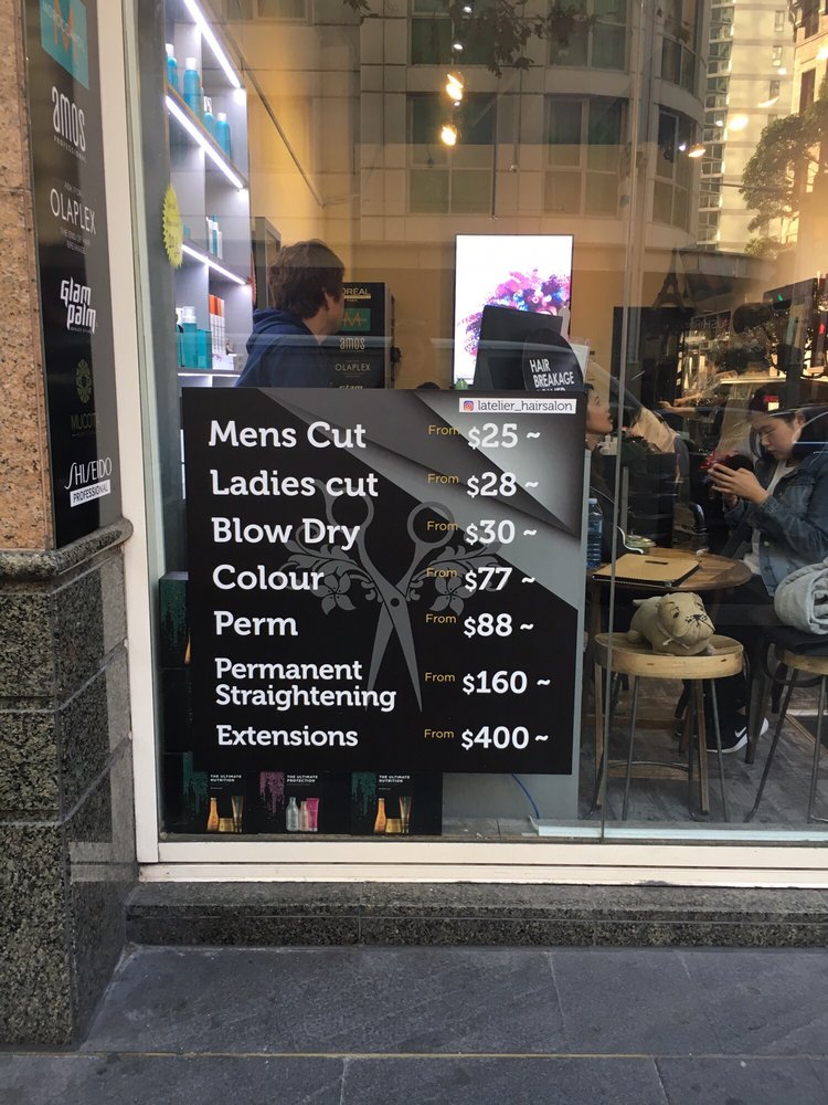L Atelier Hairdressers 352 Sussex St Sydney Sydney New South