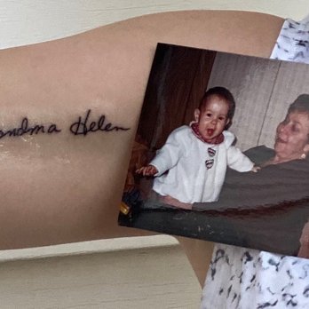 Self Inflicted Studios - tattoo that Dan did commemorating my grandma: "Love Grandma Helen" - Tattoo Near Me - Saint Peters, Missouri