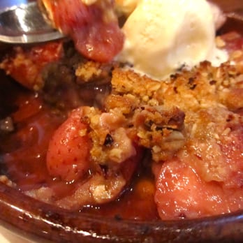 Nopa - Peach and Strawberry Crumble - Oatmeal Hazelnut Streusel and Crème FraÎche Ice Cream - New American Near Me - San Francisco, California