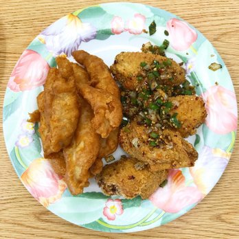 Panda Kitchen - a plate of fried chicken with a side of rice - Chinese Near Me - Houston, Texas