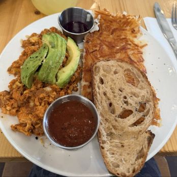 Cafe Topes - Mexican Scramble w Soy Chorizo - Coffee & Tea Near Me - Carlsbad, California