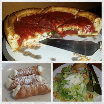 Giordano's - Chicago deep dish,  caesar salad and cannolis. Yum! - Pizza Near Me - Rosemont, Illinois