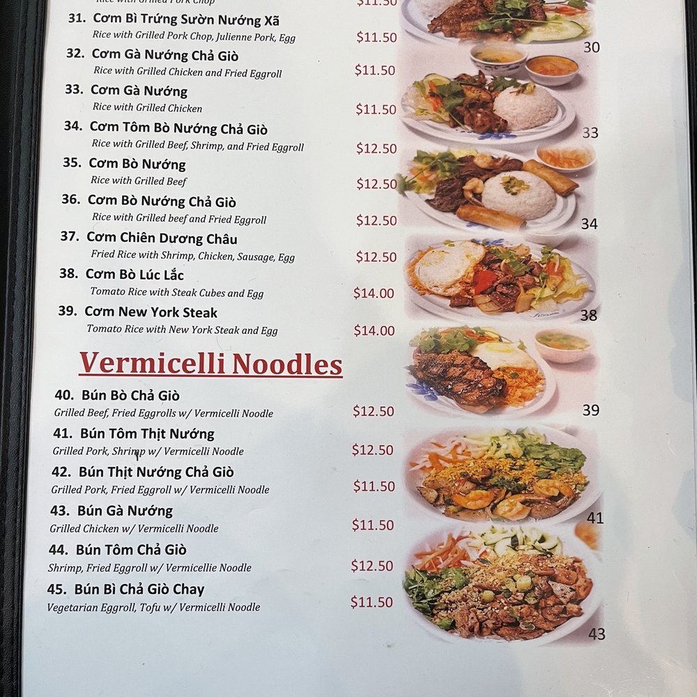 Pho Long Thinh - Menu: rice plates and vermicelli - Vietnamese Near Me - San Jose, California