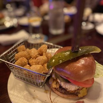 St James Gate Bar and Restaurant - Good Morning Burger, substituted French fries for tater tots - American Near Me - Belmont, California St James Gate Bar and Restaurant - Good Morning Burger, substituted French fries for tater tots - American Near Me - Belmont, California