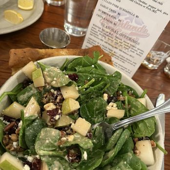 Highlands Hollow Brewhouse - Seasonal spinach salad with pear and cranberries. Just ok. - American Near Me - Boise, Idaho Highlands Hollow Brewhouse - Seasonal spinach salad with pear and cranberries. Just ok. - American Near Me - Boise, Idaho