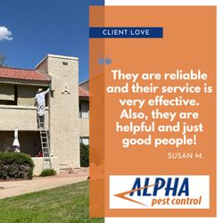 Alpha Pest Control - testimonial from customer