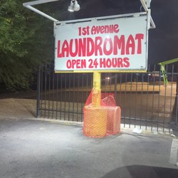 First Avenue Laundromat - The illuminated sign that you can see from the main road.
