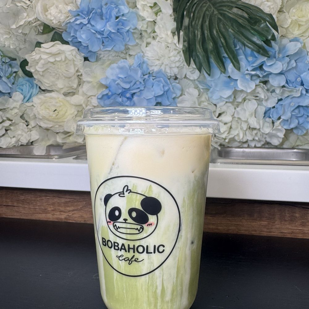 Matcha latte with banana cold foam!