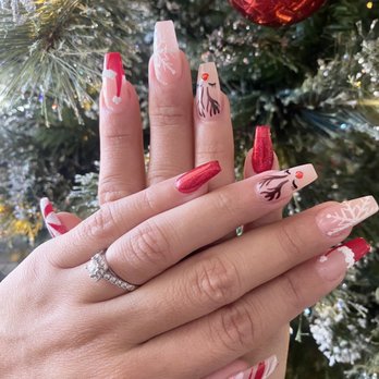 Natural Nails & Spa - Christmas Acrylics done by KIM!! - Nail Salons Near Me - Rancho Cucamonga, California Natural Nails & Spa - Christmas Acrylics done by KIM!! - Nail Salons Near Me - Rancho Cucamonga, California