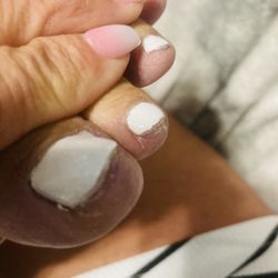 HollyWood Nails - No polish on the tips of my toes and all jagged and crooked!!