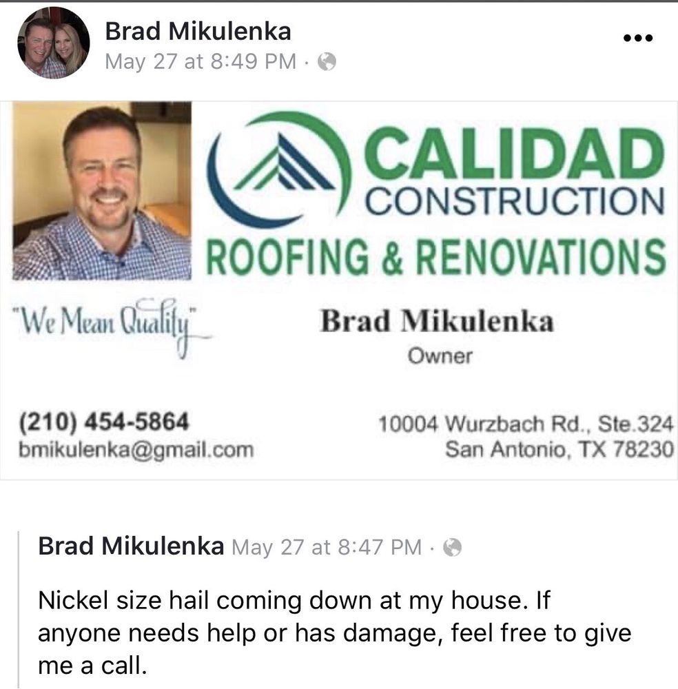 Slide of Calidad Construction and Roofing