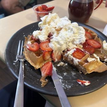 My Cafe - Waffle with extra strawberries - Breakfast & Brunch Near Me - Kapolei, Hawaii
