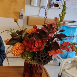Phoebe’s Garden Florist - Autumn colors bouquet delivered to Rochester General.