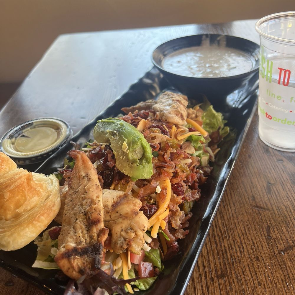 Fresh To Order - 1/2 Club Salad** + grilled chicken Wild Mushroom - Salad Near Me - Decatur, Georgia Fresh To Order - 1/2 Club Salad** + grilled chicken Wild Mushroom - Salad Near Me - Decatur, Georgia