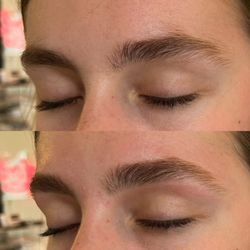 DollFace Beauty - Brow wax before and after