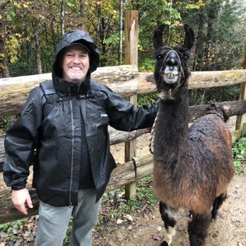 Smoky Mountain Llama Treks - My husband and his llama, Maximus. - Hiking Near Me - Cosby, Tennessee Smoky Mountain Llama Treks - My husband and his llama, Maximus. - Hiking Near Me - Cosby, Tennessee