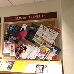 Community events bulletin board. Grab a flyer and pick an event that might strike your interest. Great if you're new in town! (1/14/2018)