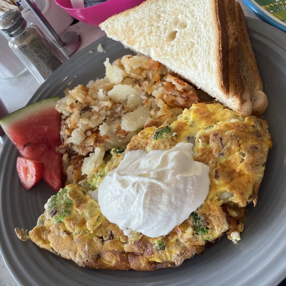 Sun'z Up Cafe - The baked potato omelet (I asked for it without the chives). Absolutely delicious. - Breakfast & Brunch Near Me - Wildwood Crest, New Jersey Sun'z Up Cafe - The baked potato omelet (I asked for it without the chives). Absolutely delicious. - Breakfast & Brunch Near Me - Wildwood Crest, New Jersey
