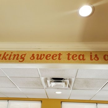 Bojangles - a sign that says making sweet tea is on - Southern Near Me - North Charleston, South Carolina