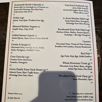 Barn8 - Summer menu - New American Near Me - Goshen, Kentucky