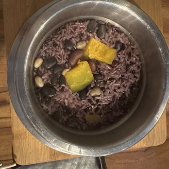 Hangang - This the rice that came with our lunch special. The purple rice was warm. The rice had Kabocha and beans. - Korean Near Me - Honolulu, Hawaii Hangang - This the rice that came with our lunch special. The purple rice was warm. The rice had Kabocha and beans. - Korean Near Me - Honolulu, Hawaii