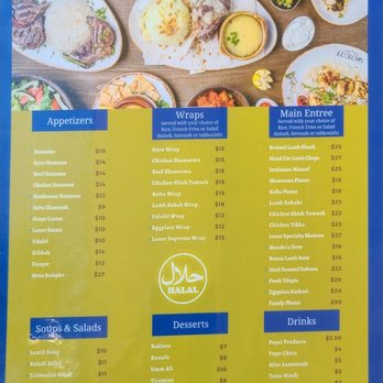 Luxor - Menu - Mediterranean Near Me - San Antonio, Texas