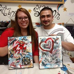 Valentines Day canvas project was a smashing success.  Love this couple and their unique styles.