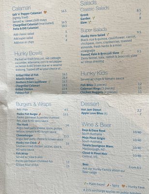 Menu photo 1 Hunky Dory South Melbourne, VIC Menu photo 1 Hunky Dory South Melbourne, VIC