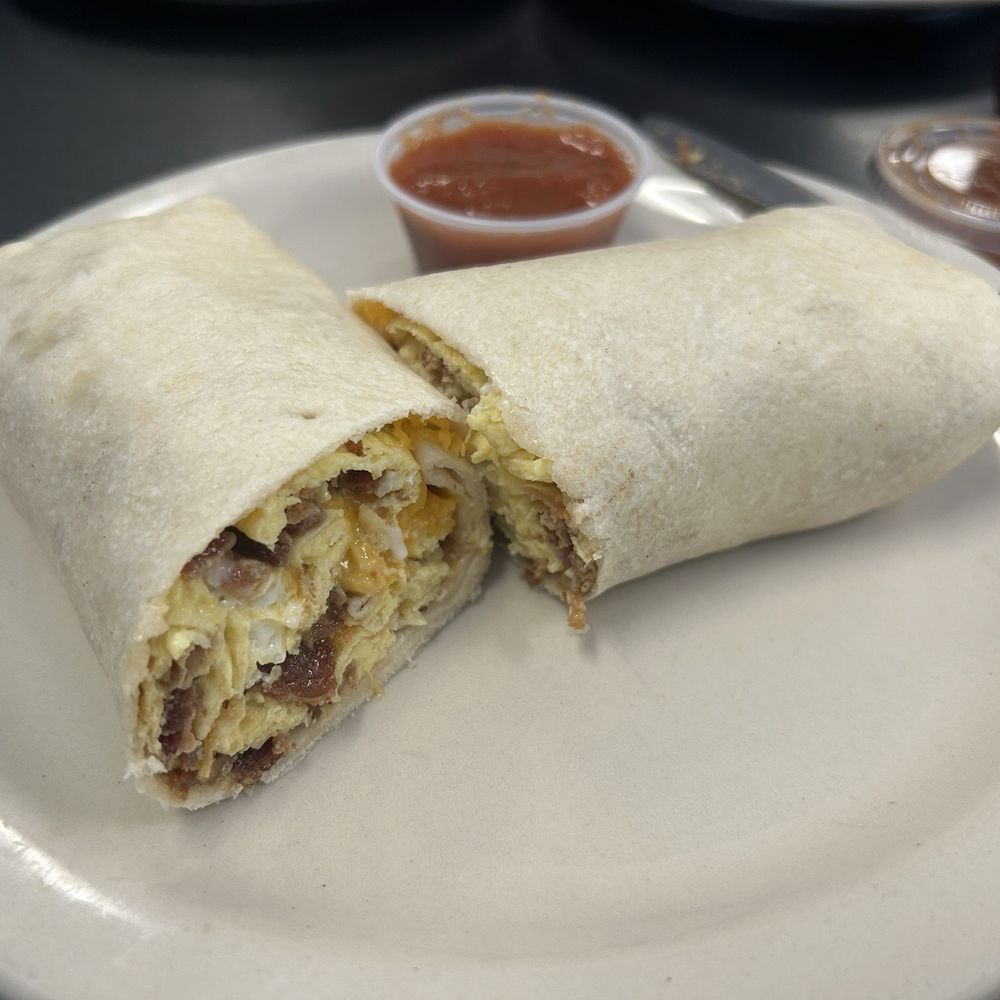 West Side Cafe - #9 Burrito with bacon & homemade salsa - Breakfast & Brunch Near Me - Fort Worth, Texas West Side Cafe - #9 Burrito with bacon & homemade salsa - Breakfast & Brunch Near Me - Fort Worth, Texas