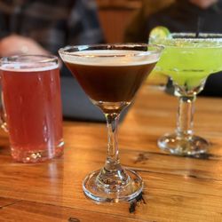 Ravenstone Abbey - Sour beer, Espresso Martini, and a Jade Melon margarita.