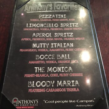 Anthony's Coal Fired Pizza & Wings - Drink menu - Pizza Near Me - Edison, New Jersey Anthony's Coal Fired Pizza & Wings - Drink menu - Pizza Near Me - Edison, New Jersey