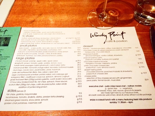 Menu photo 2 Windy Point Restaurant Belair, SA