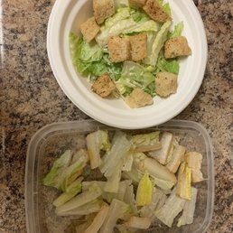 Large amount of the rib versus leafy greens in my Caesar Salad Large amount of the rib versus leafy greens in my Caesar Salad