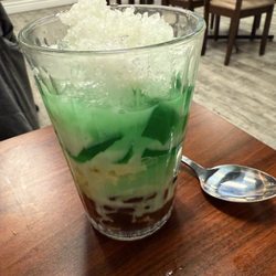 Pho Dan Restaurant - Three Colour Dessert (soft beans, jelly bites, coconut sauce)