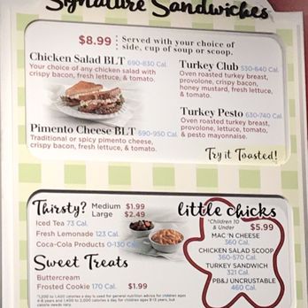 Chicken Salad Chick - Menu - Salad Near Me - Evans, Georgia Chicken Salad Chick - Menu - Salad Near Me - Evans, Georgia