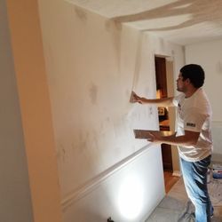 Daniel's Home Improvements - Point up of walls after being primed.