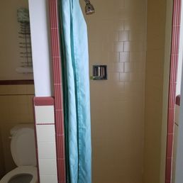 The shower everyone complains about, but it was good for a hot shower. The shower everyone complains about, but it was good for a hot shower.
