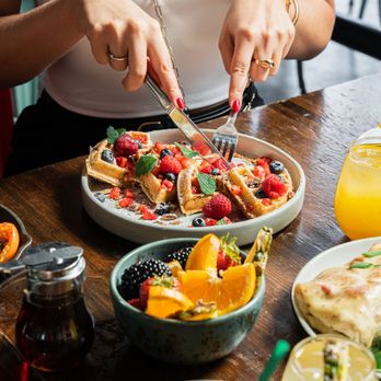 Punch Bowl Social - Berry Stuffed Waffle - Eatertainment Near Me - Dallas, Texas